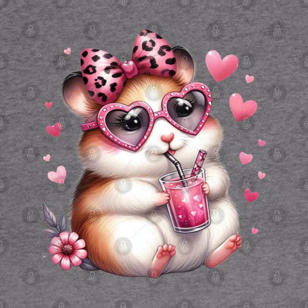 Valentine Mouse Drinking Ice Cream by Chromatic Fusion Studio